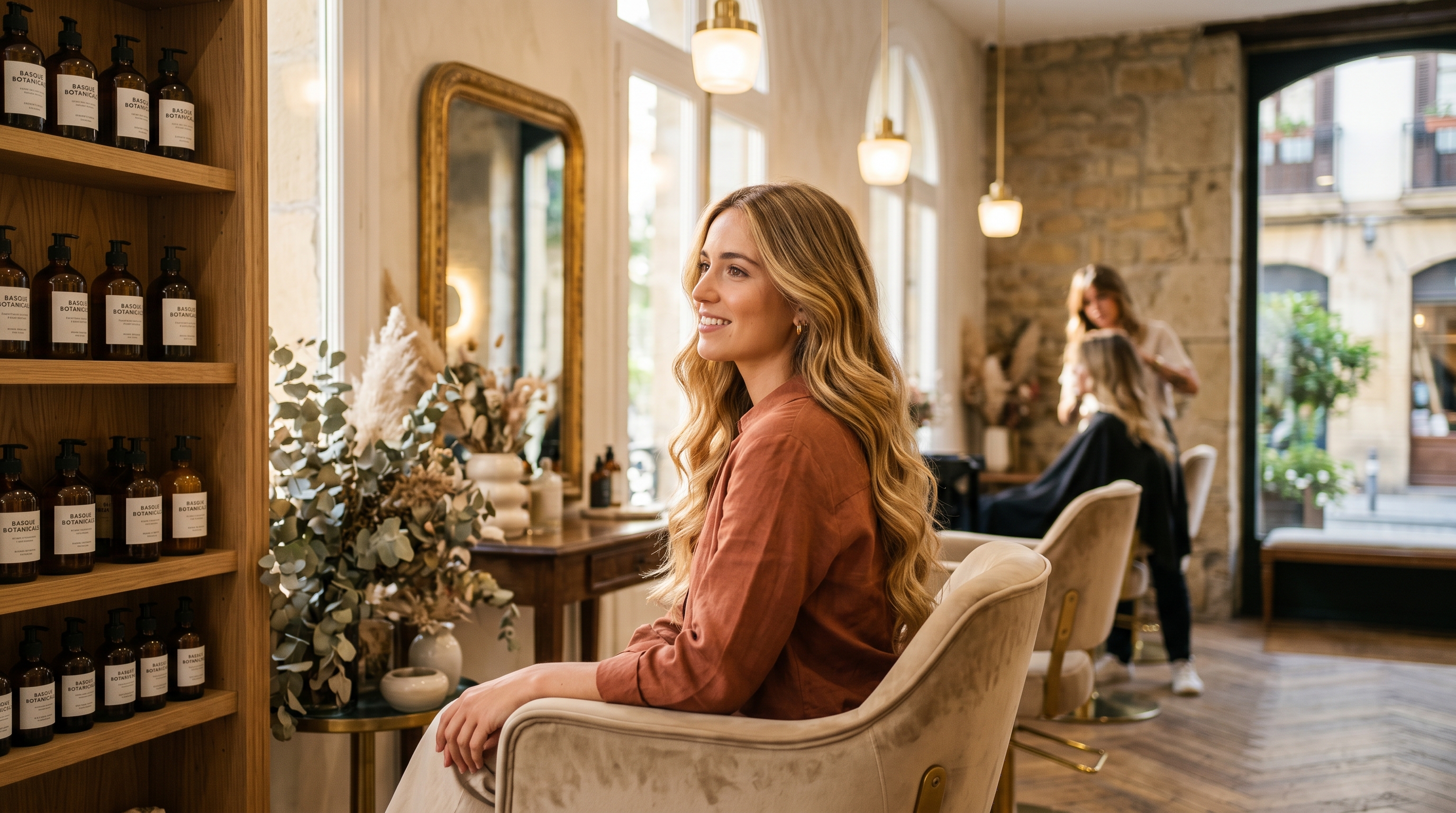 Interior cálido del salón Ametzak en Ortuella